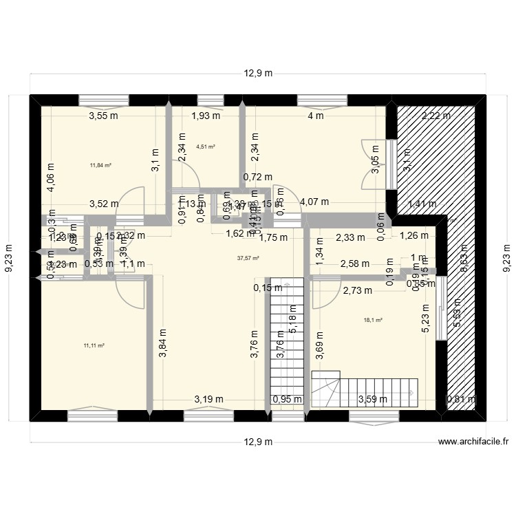 Maison 1er. Plan de 0 pièce et 0 m2