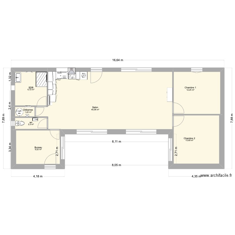 Vergné 02 2025. Plan de 7 pièces et 90 m2