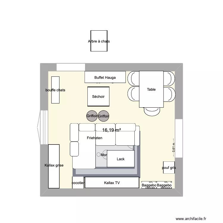 salon sannois 3. Plan de 1  et 16 m²