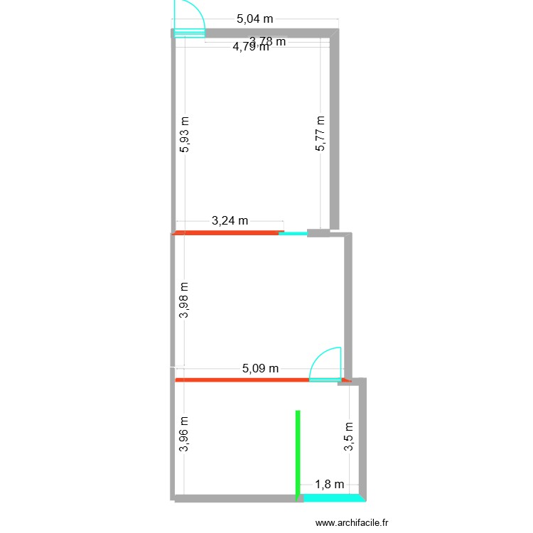 cote mur de la grange. Plan de 0 pièce et 0 m2