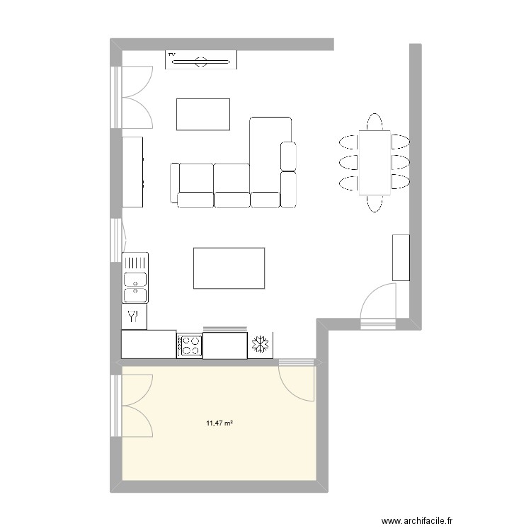 Maison Grézieu (Option 2). Plan de 1 pièce et 11 m2