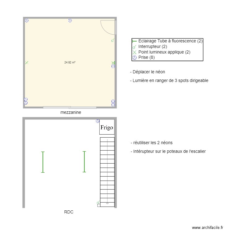 elec dock. Plan de 1 pièce et 25 m2