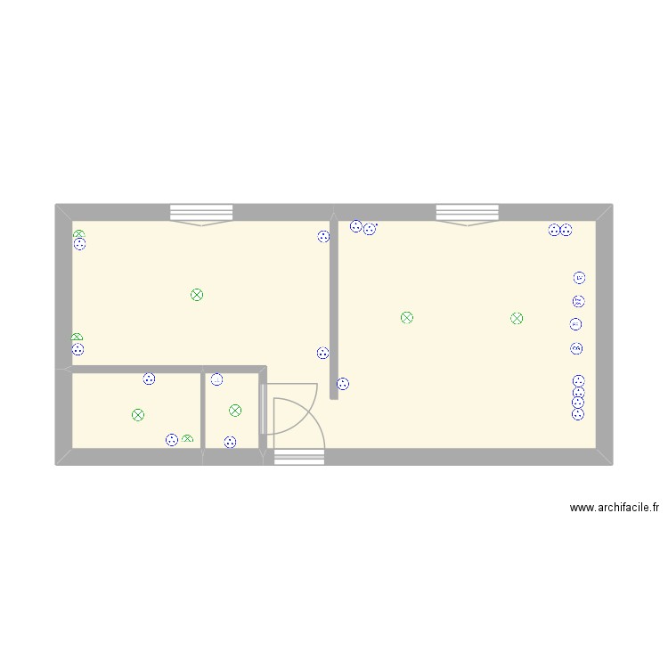 elec. Plan de 3 pièces et 29 m2