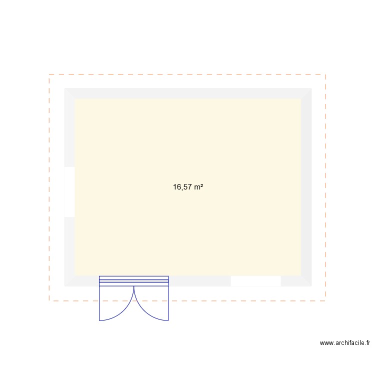 abri de jardin. Plan de 1 pièce et 17 m2