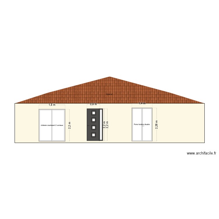 façade avant nouvelle fenetres. Plan de 0 pièce et 0 m2