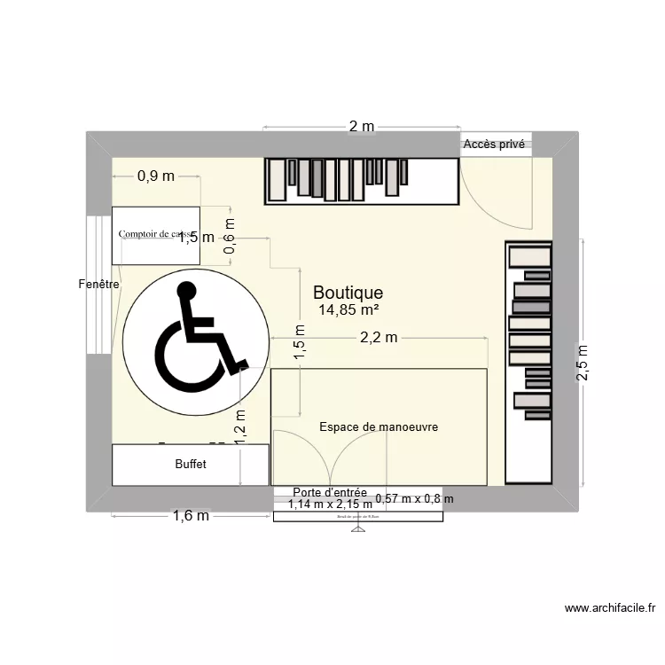 Int&eacute;rieur apr&egrave;s travaux - Maison Bohemya. Plan de 