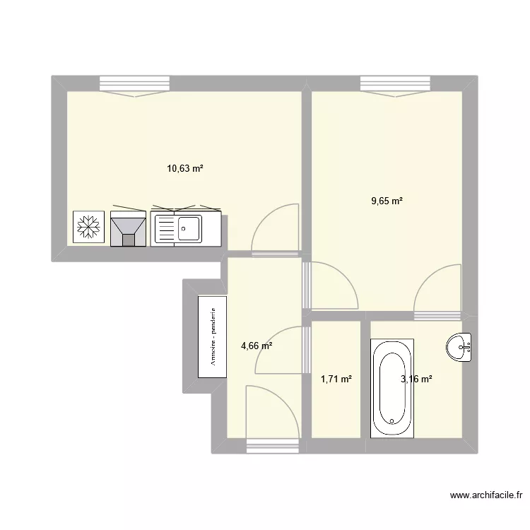 logement ma&eacute;. Plan de 5  et 30 m²