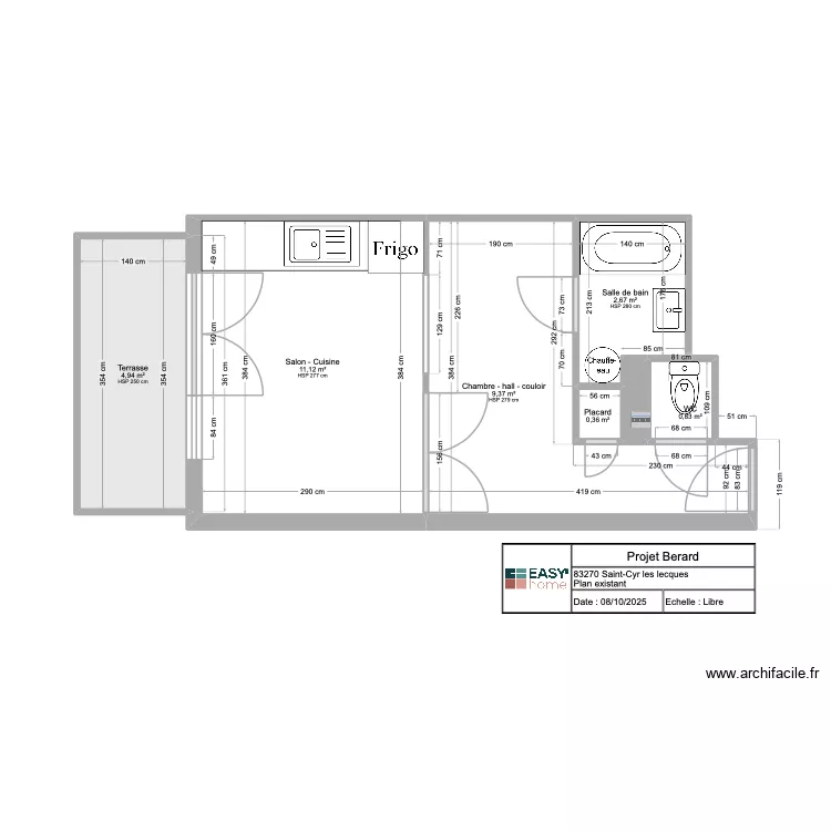 Projet Berard. Plan de 