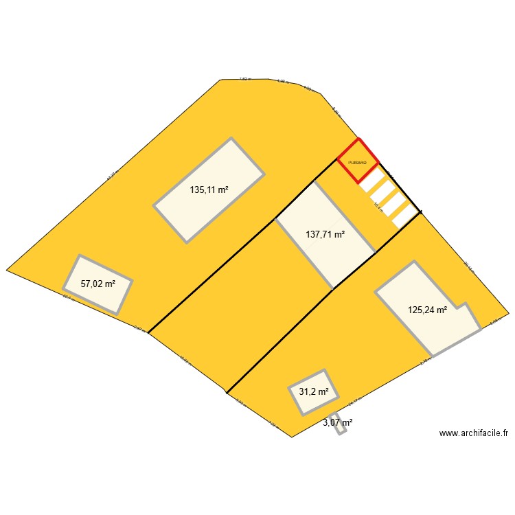 JONQUILLES 2. Plan de 6 pièces et 489 m2