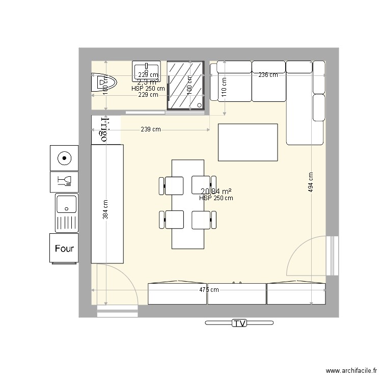 Studio Bondy. Plan de 0 pièce et 0 m2