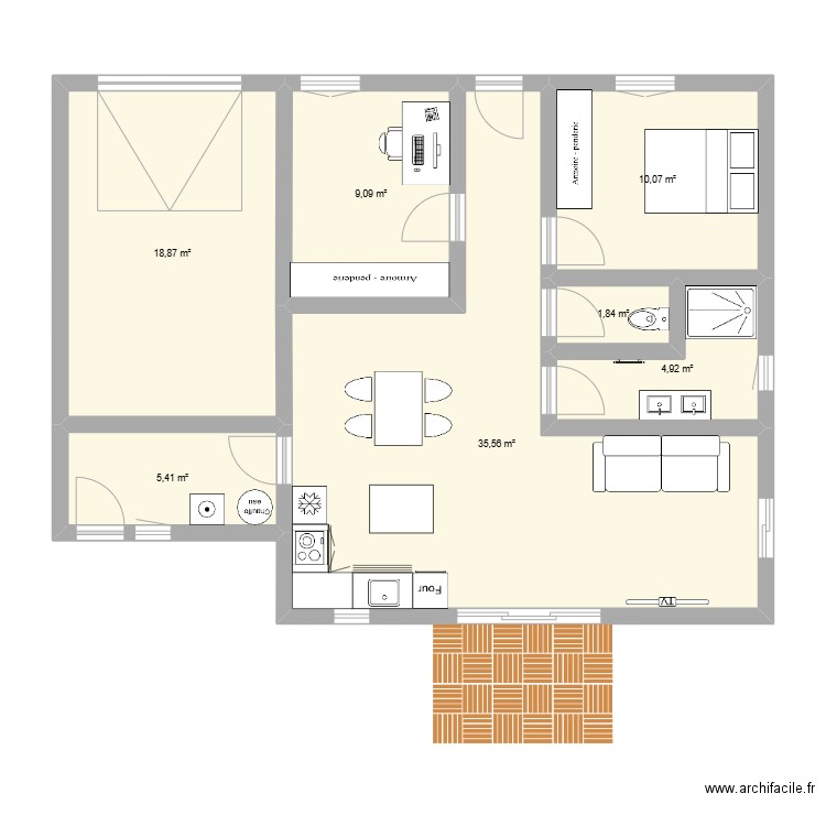 Maison 1. Plan de 7 pièces et 86 m2