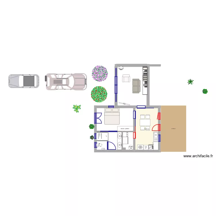 lot 1 version grande. Plan de 1 Pièce et 14 m² lot 1 version grande. Plan de 1 Pièce et 14 m²