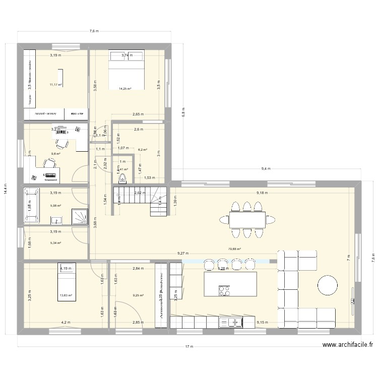 chaponnay3. Plan de 10 pièces et 157 m2