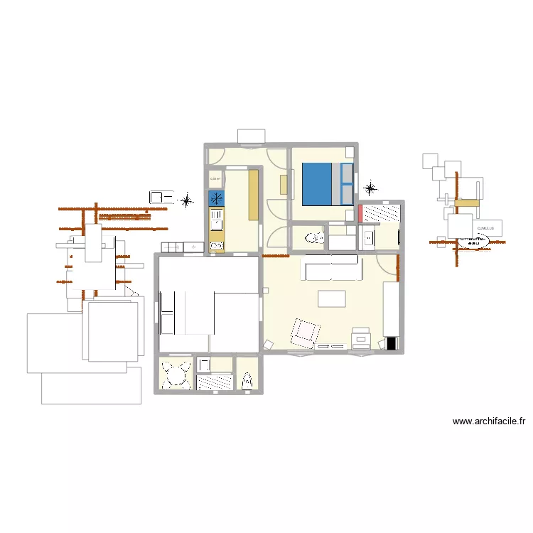 TERUSSE. Plan de 11  et 56 m²
