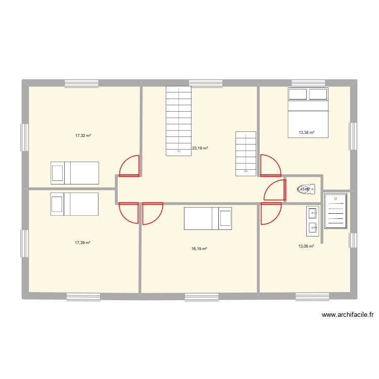 &eacute;tage. Plan de 0 pièce et 0 m2