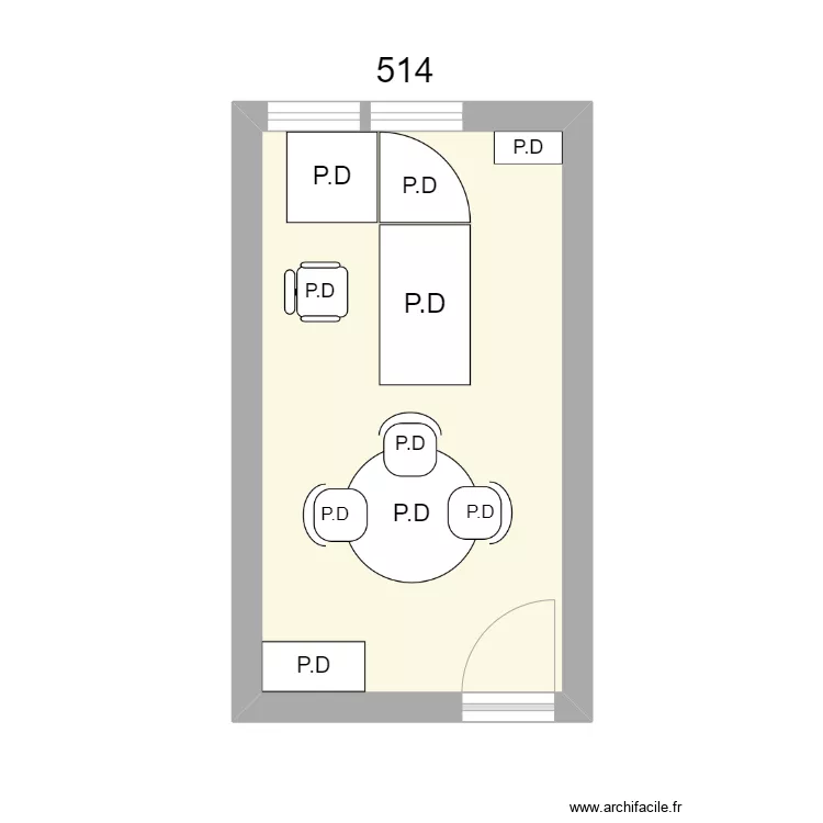 Bureau R 514 P.DUSSIN. Plan de 