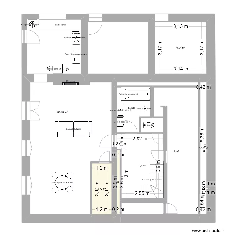 Rochechouart rdc - existant 1. Plan de 