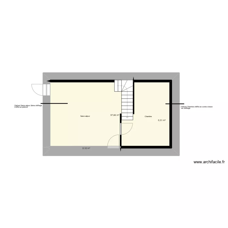 Le PEZ RDC placo. Plan de 