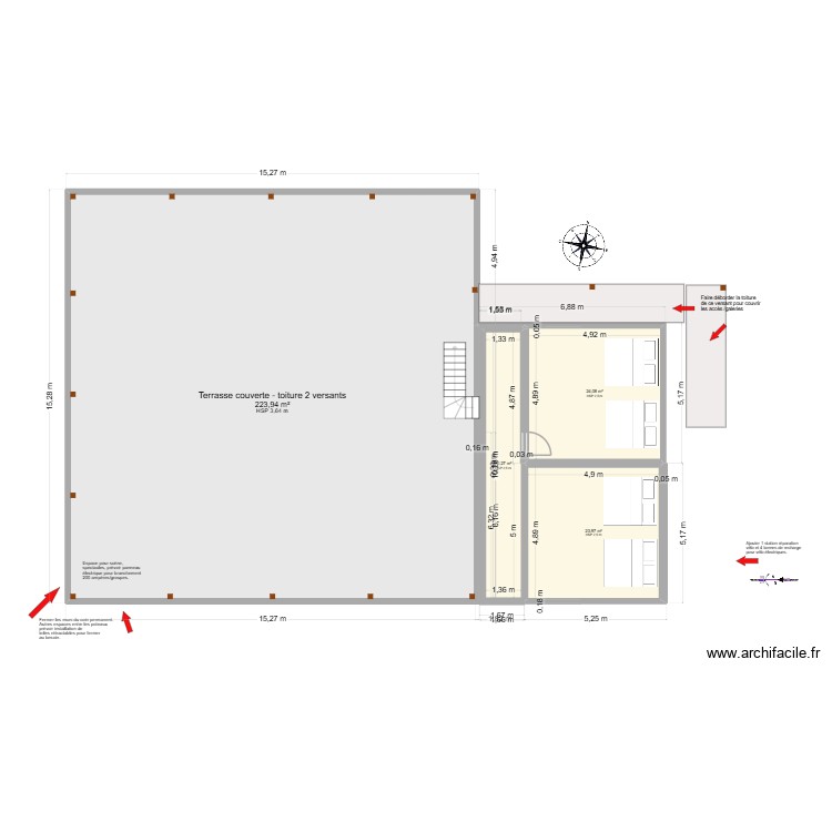 BATIMENT CAMPING LAC GRANDE FOURCHE aire pret a camper etage. Plan de 0 pièce et 0 m2