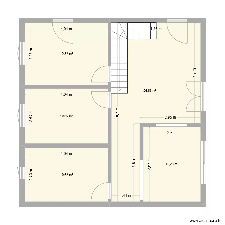 Maison Mada. Plan de 5  et 71 m²
