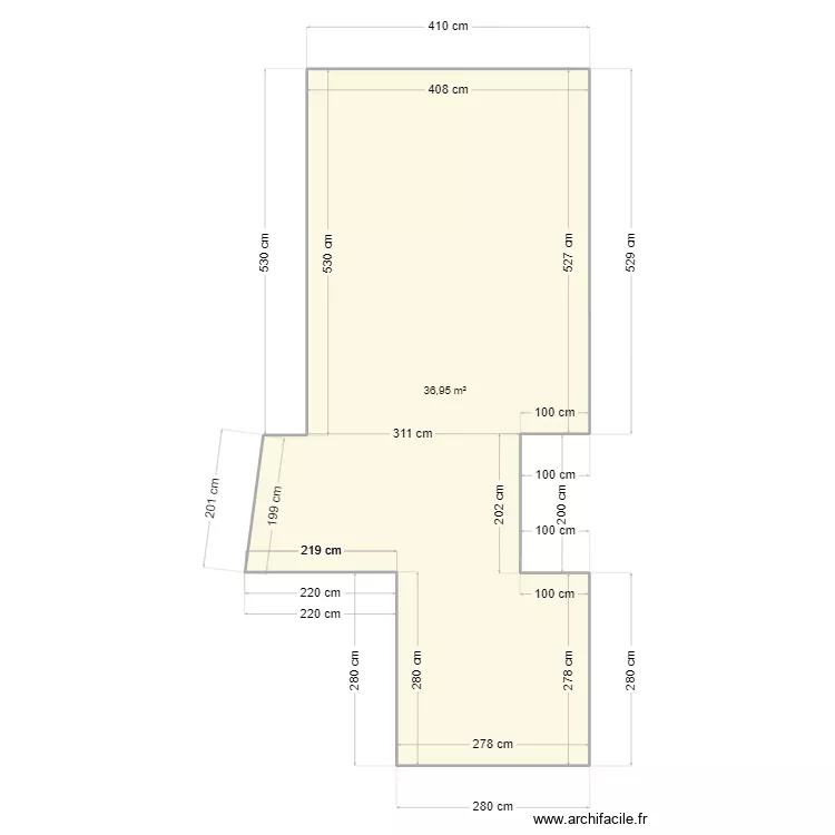 dalle abris jardin. Plan de 