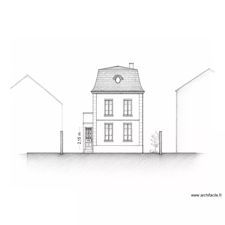 Plan Facade Porte. Plan de 