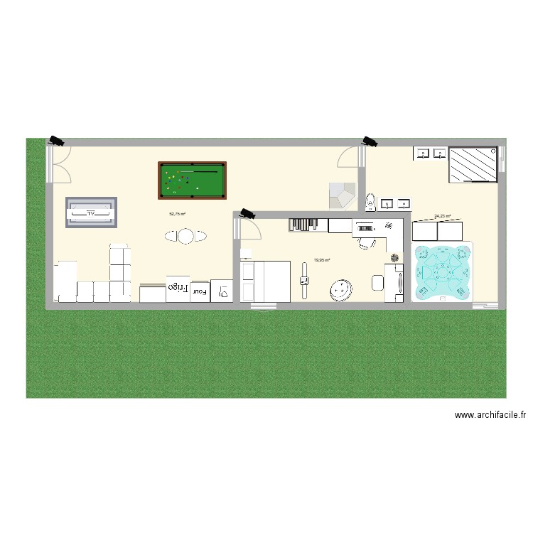 my home is home. Plan de 3 pièces et 97 m2