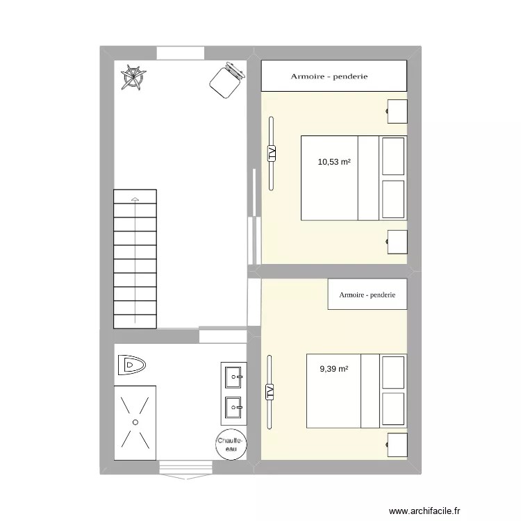 petite maison haut. Plan de 