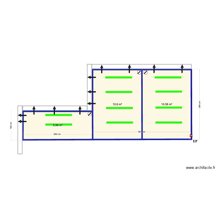 André SZANKOWSKI. Plan de 3 pièces et 27 m2