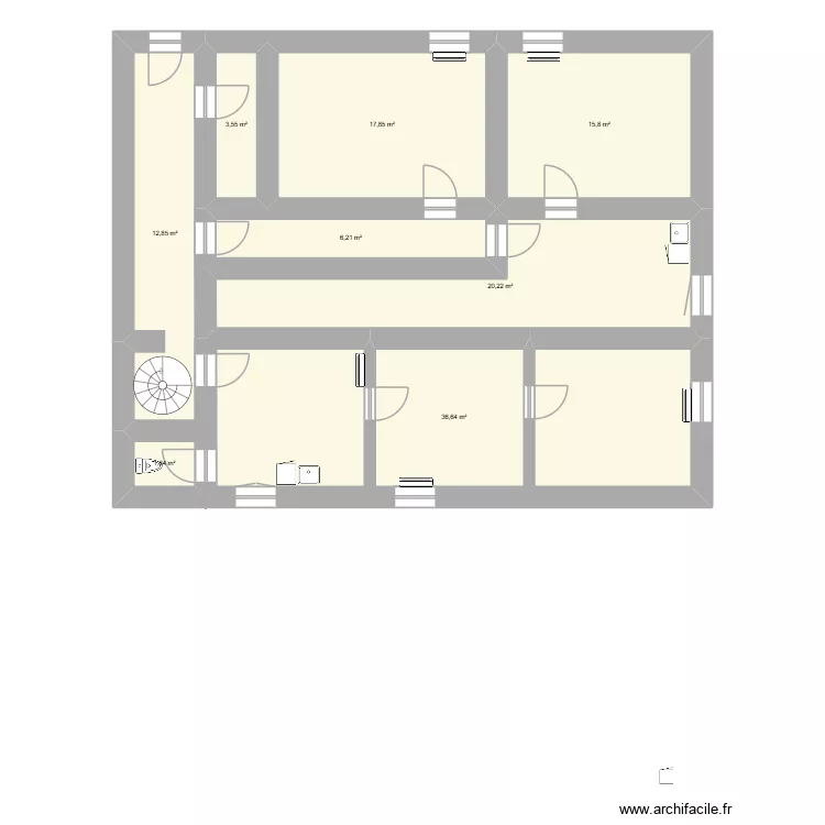 1er &eacute;tage Mazier. Plan de 8  et 115 m²