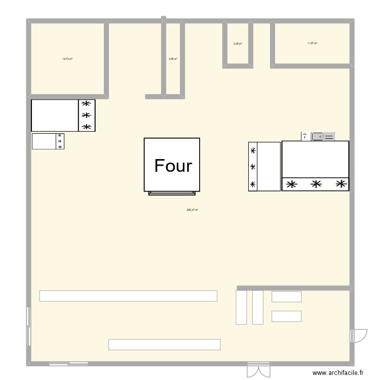Entreprise. Plan de 5 pièces et 394 m2