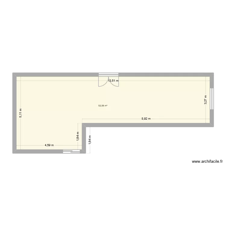 Hour. Plan de 1 pièce et 53 m²