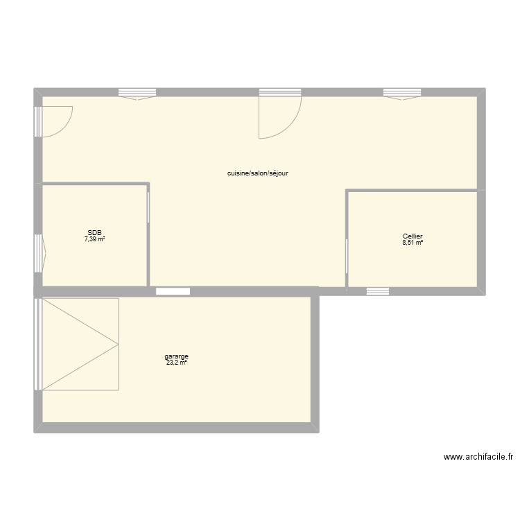 Plan maison. Plan de 4 pièces et 79 m2