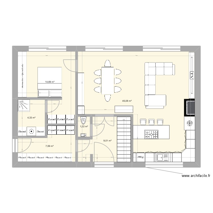 Maison CSE Archi 1. Plan de 6 pièces et 82 m2