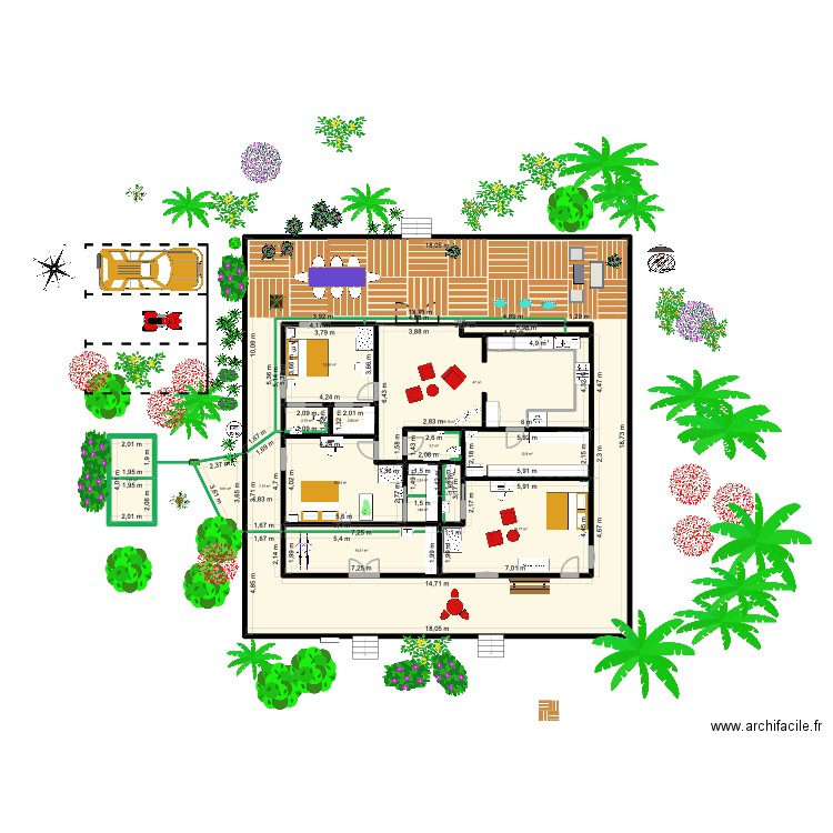 maison rêvée Choupette. Plan de 19 pièces et 333 m2