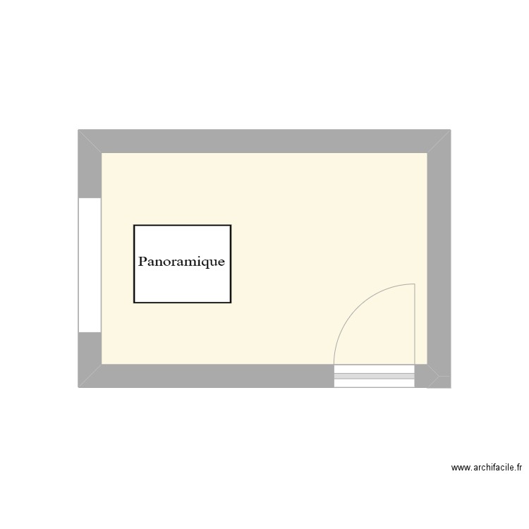 pano. Plan de 1 pièce et 9 m2