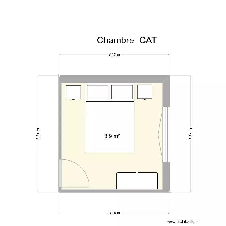 CHAMBRE CAT. Plan de 1 et 9 m² CHAMBRE CAT. Plan de 1 et 9 m²