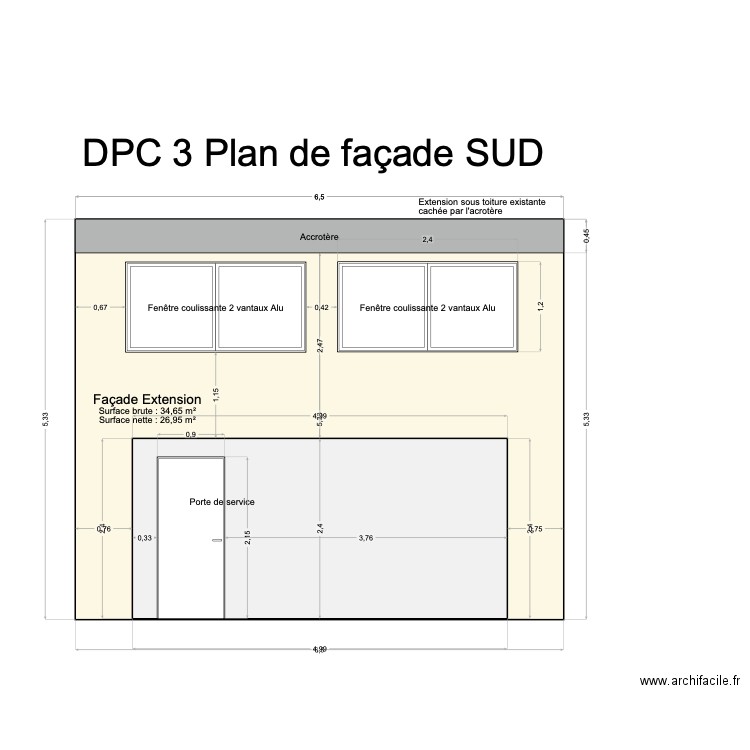Facade 2. Plan de 0 pièce et 0 m2