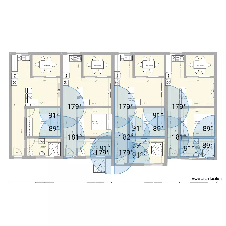 Plan kouassi. Plan de 16 pièces et 175 m²