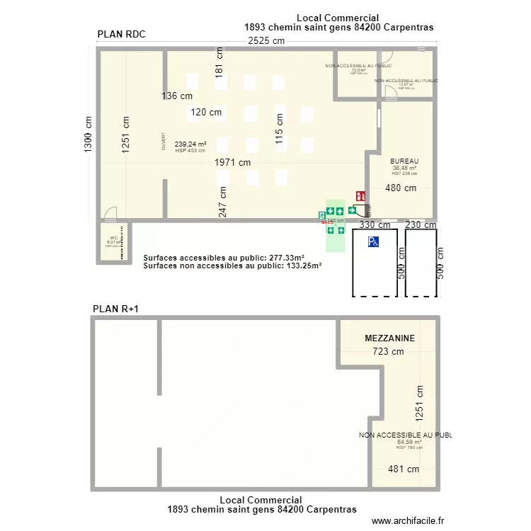 MAGASIN CARPENTRAS. Plan de 