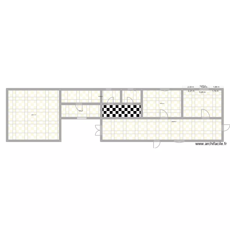 mano. Plan de 6  et 171 m²