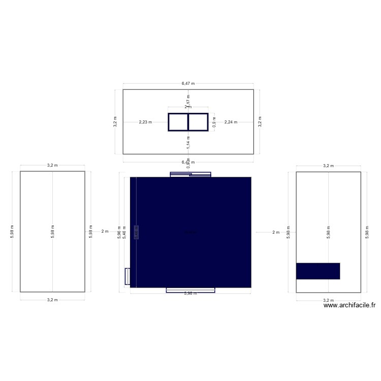 garage vue de dessus. Plan de 0 pièce et 0 m2
