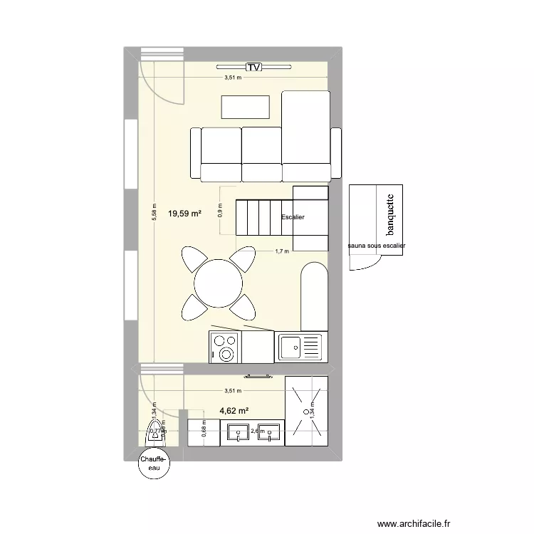 Duplex versailles RDC. Plan de 2 et 24 m² Duplex versailles RDC. Plan de 2 et 24 m²