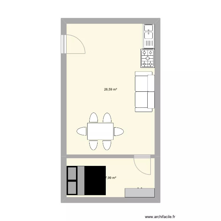 Tiny 36. Plan de 2  et 35 m²