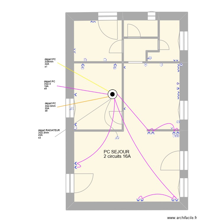 Joris PC séjour. Plan de 4 pièces et 73 m2