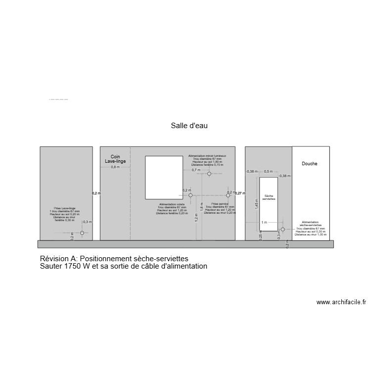 Murs salle d'eau Révision A. Plan de 0 pièce et 0 m2
