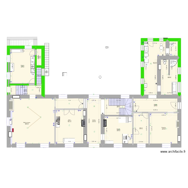 maison_projet_2. Plan de 30 pièces et 541 m2