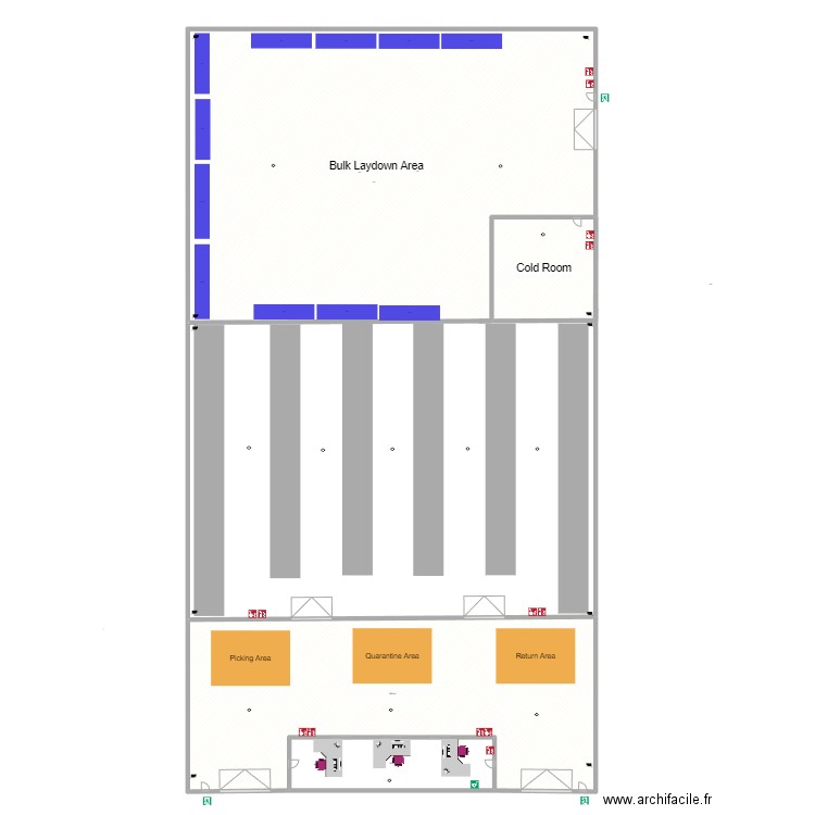 ENI Warehouse. Plan de 4 pièces et 1802 m2