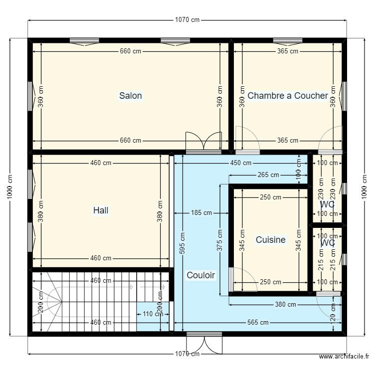 plan de terrain 10m x 10.7m Client 41 73 20 55. Plan de 8 pièces et 95 m2