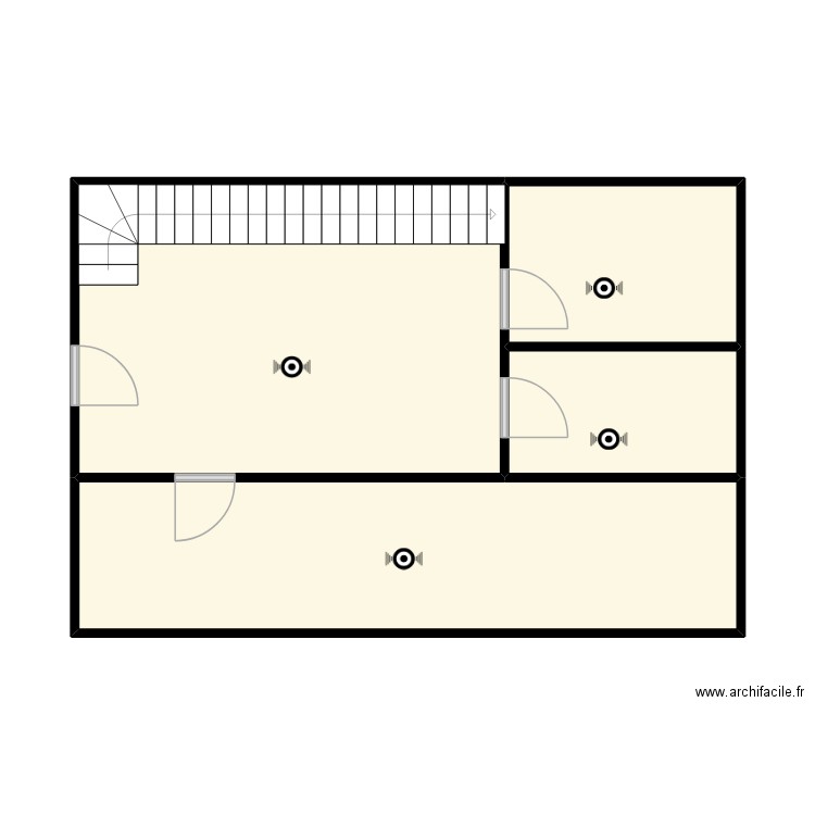 Rez-de-chaussée Cofisk. Plan de 4 pièces et 51 m2